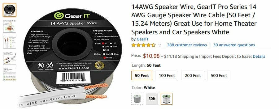 speaker wire coil